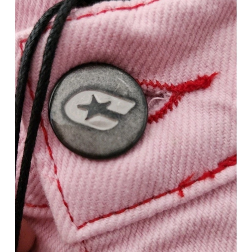 Cold Culture Stitching Jorts Sweet Lilac Pink Straight Loose Fit 100% Cotton Y2K - Picture 11 of 16